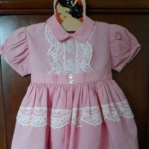 Vintage 1950's pink collardress